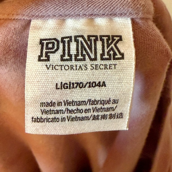 Victoria’s Secret Pink Tie Dye Jersey Tee Shirt Dress Side Ruching Purple Large - Picture 10 of 13
